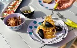 Berger Dots Melamin Geschirr-Set 16-tlg. Blau -Campingutensilien Elegant Magasin 260273 1859640 1